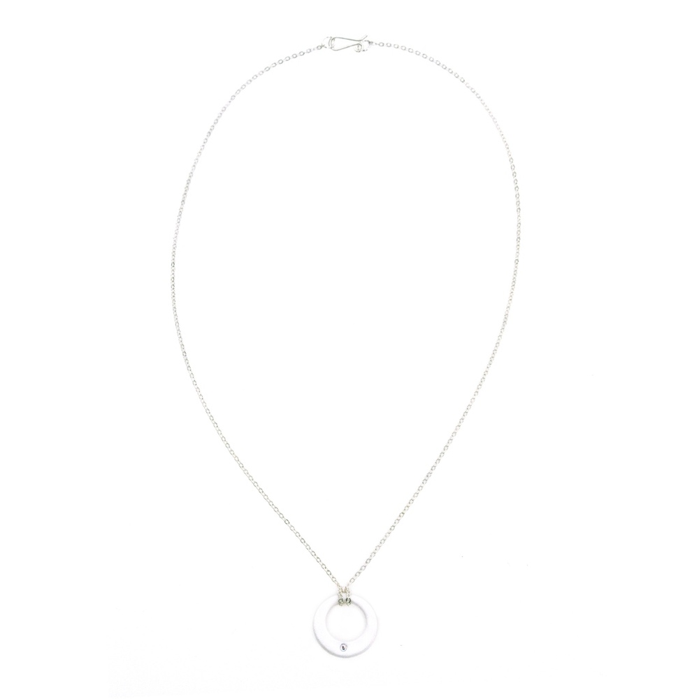 White Planet Pendant Necklace